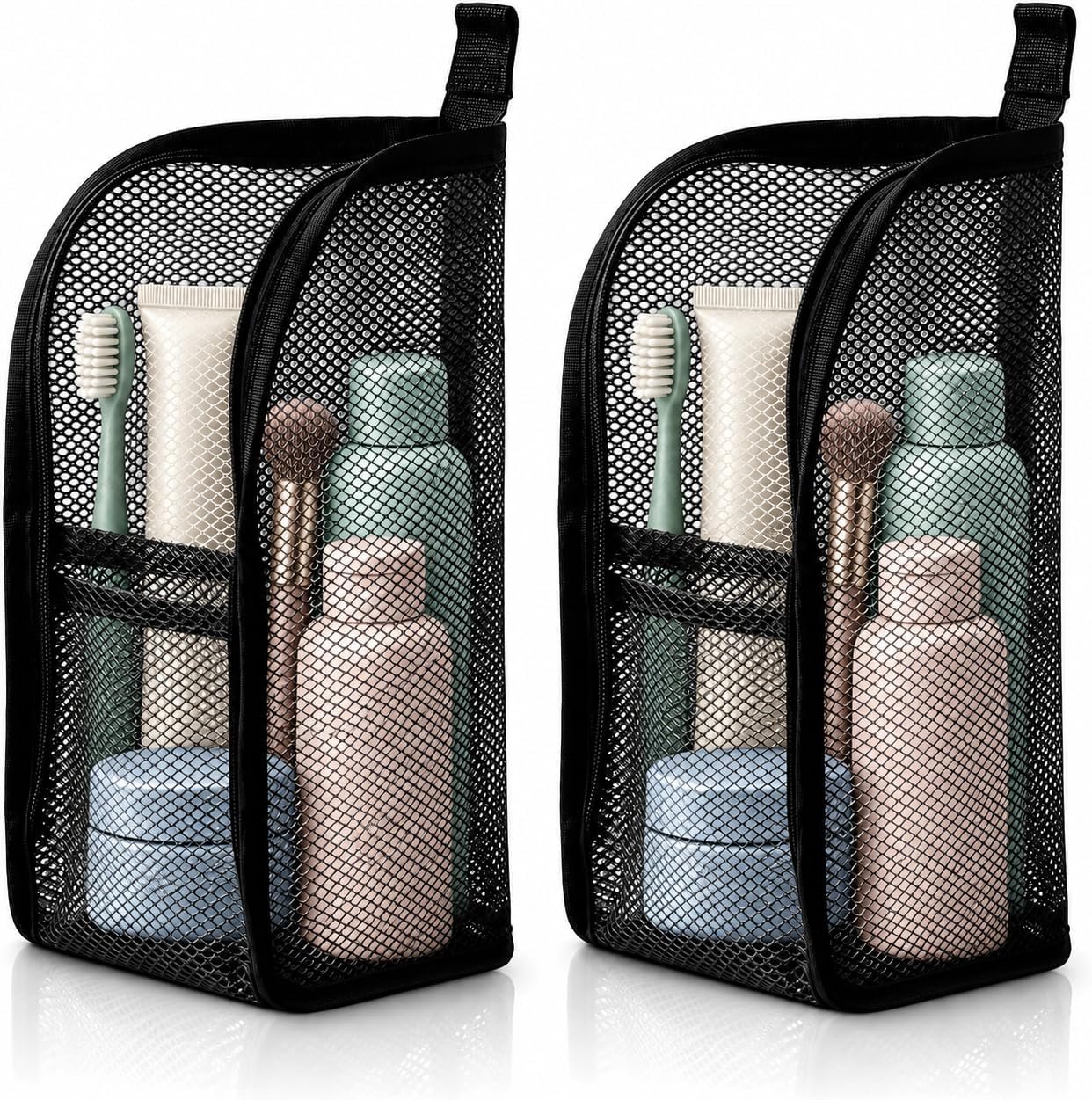 Standing Toiletry Bag, Portable Lightweight Travel Toiletry Bag (Black*2)