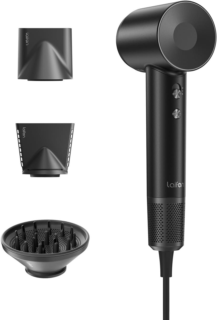Laifen Swift Professional High-Speed Hair Dryer, 200M Negative Ions, Black