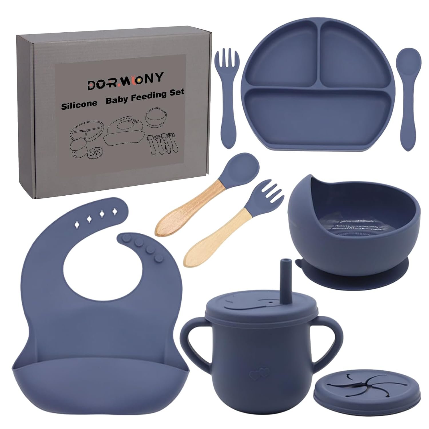 100% Silicone Baby Feeding Set, BPA...