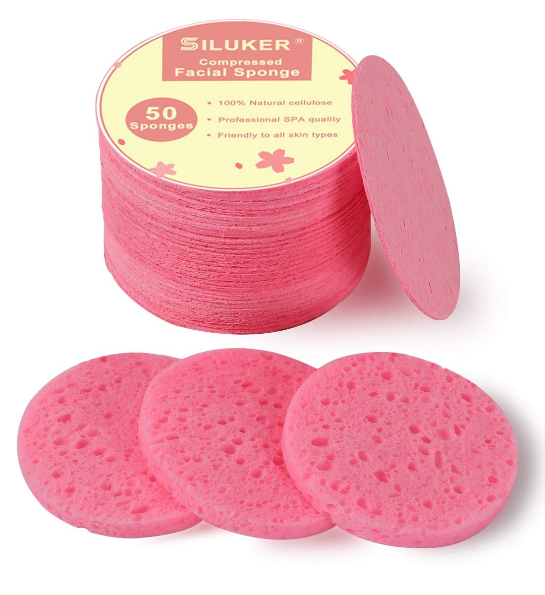 50-Count Compressed Facial Sponges ...
