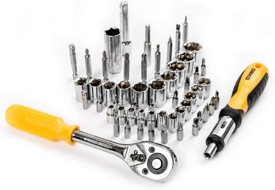 DEKOPRO 228 Piece Socket Wrench Auto Repair Tool Combination Package Mixed Tool Set Hand Tool Kit with Plastic Toolbox Storage Case - Image 4