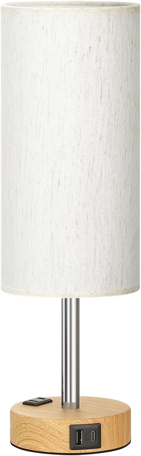 Fenmzee Bedside Table Lamp for Bedroom - Dimmable Touch, USB A+C, AC Outlet - Image 8