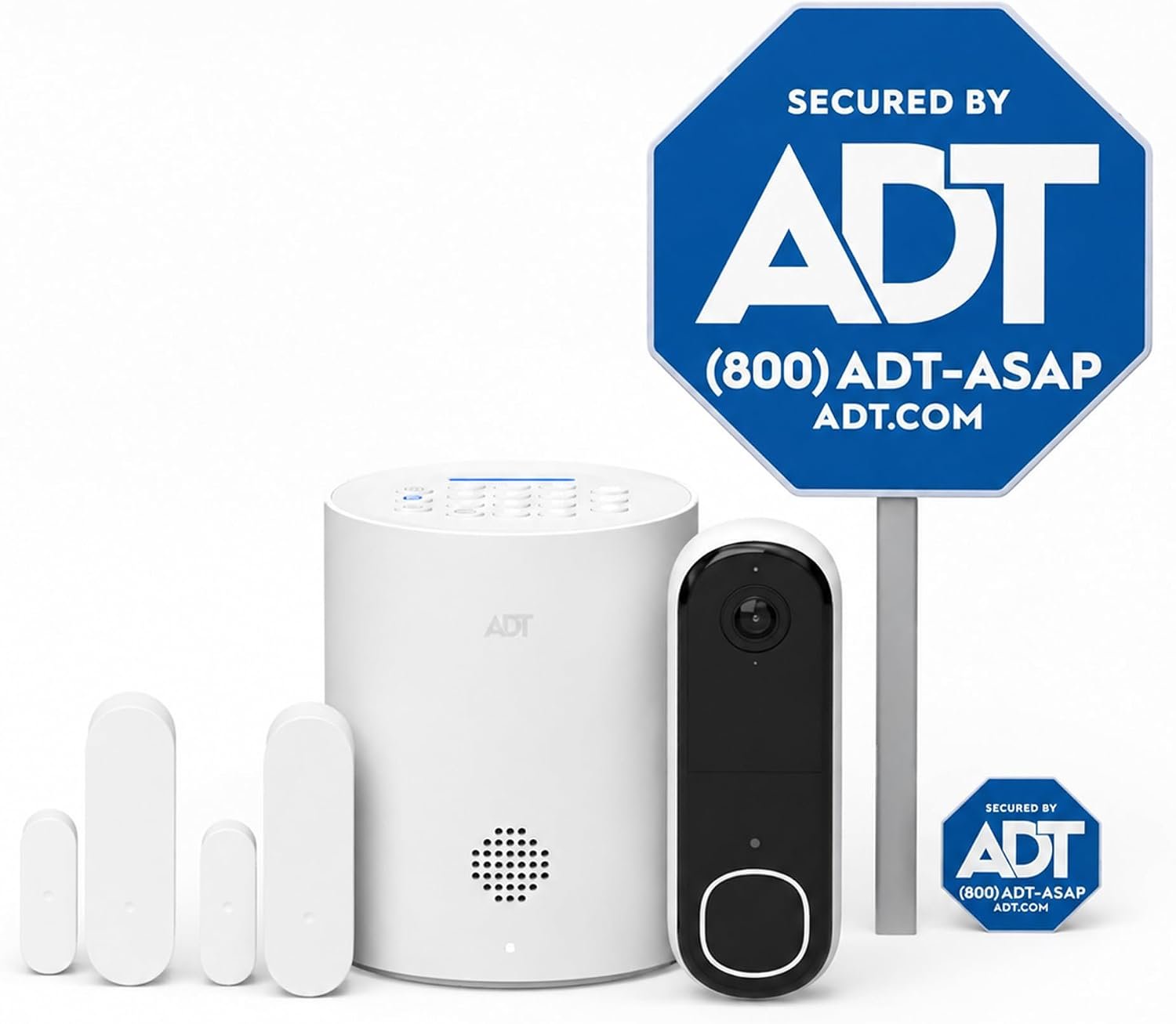 ADT Blu Video Doorbell Home Security System, 2K HDR, Plan Required