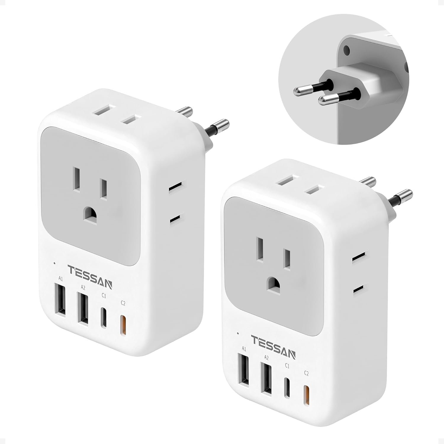TESSAN European Travel Plug Adapter...