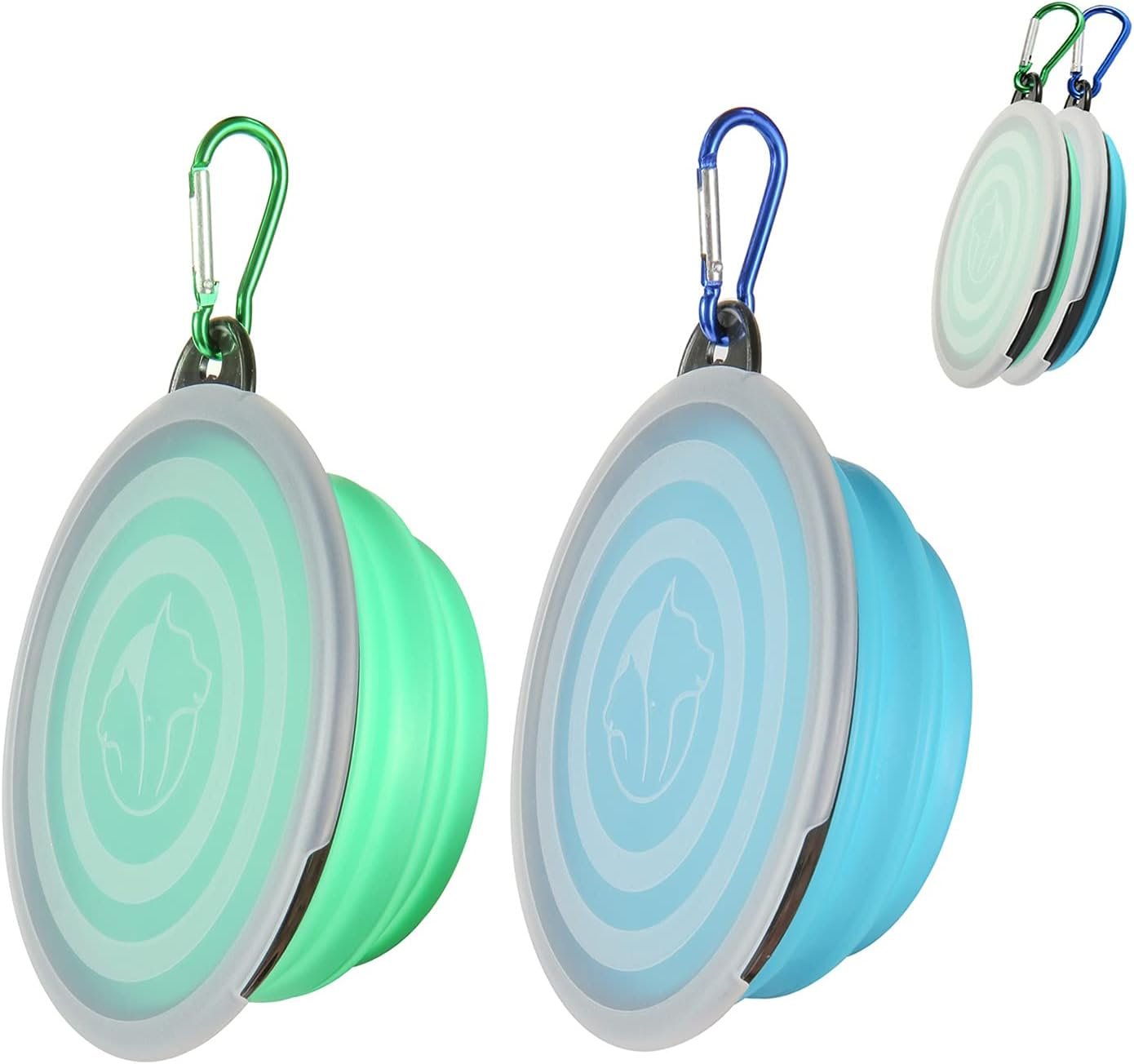 SLSON Dog Bowls Pet Collapsible Bow...