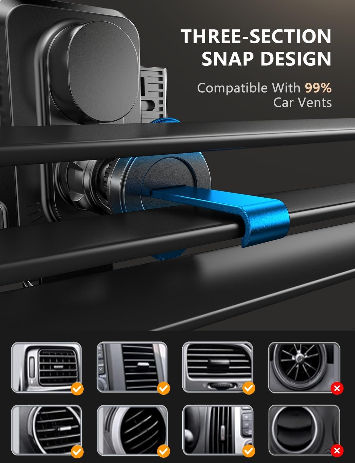 JOYMASS Wireless Car Charger, Phone Holders for Your Car, 15W Auto Clamping Phone Mount Car Accessories for iPhone 16 15 14 13 12 Mini Pro Max 11 XR XS, Samsung Galaxy S24 Ultra S23 S22+ Note 20, etc - Image 6