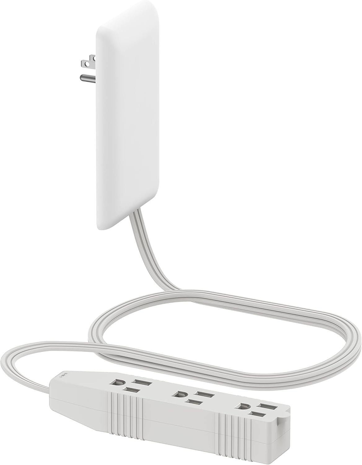 LIDER Flat-Face Outlet Extender, 3 Receptacles, 3ft Cord, 1625W, Ultra-Thin