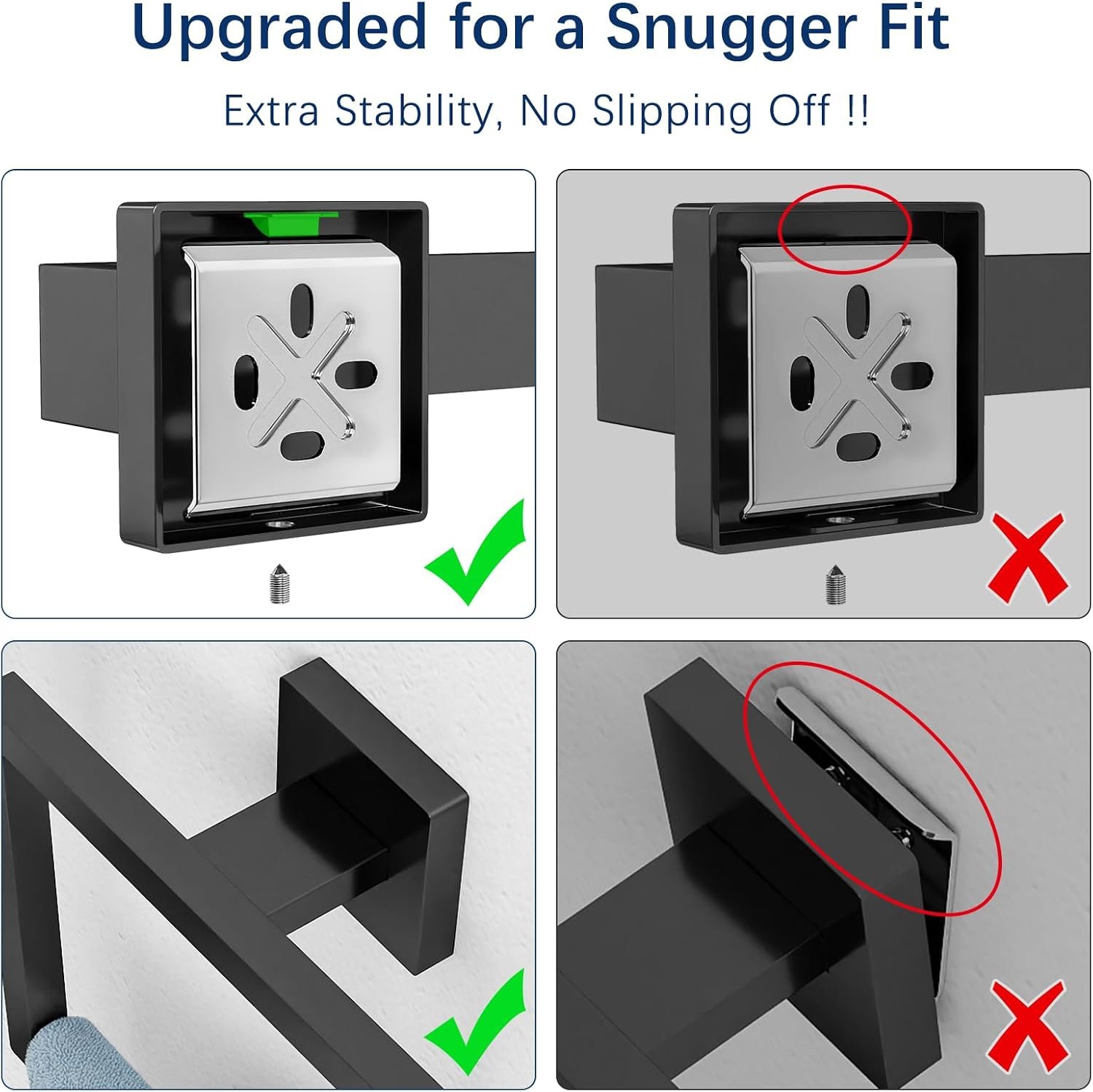 Gypie Bathroom Hardware Accessories Set, 5-Piece 16In Black Wall Mounted - Image 3
