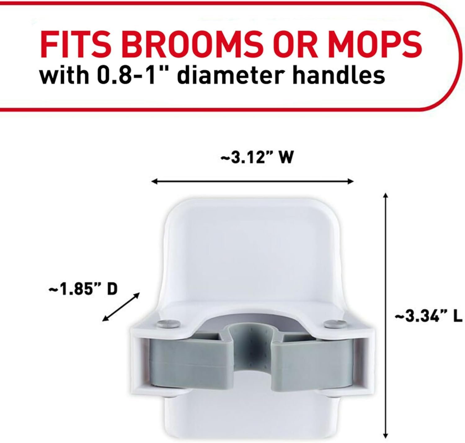 Command Large White Broom Grippers, 2 Broom Grippers, 4 Strips - Image 5