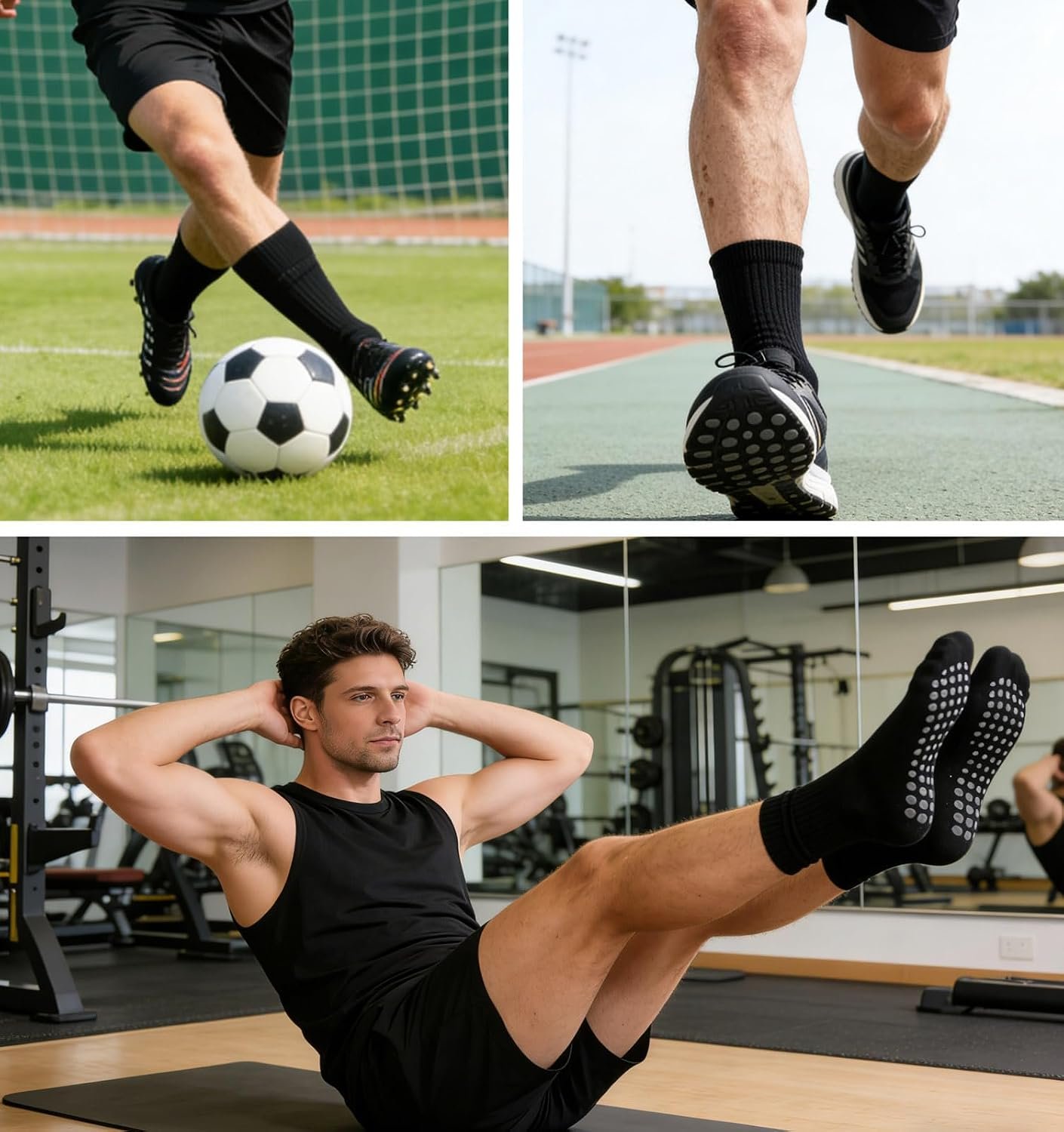 Non Slip Grip Socks for Men Women Crew Grippy Socks for Hospital Elderly - Image 5