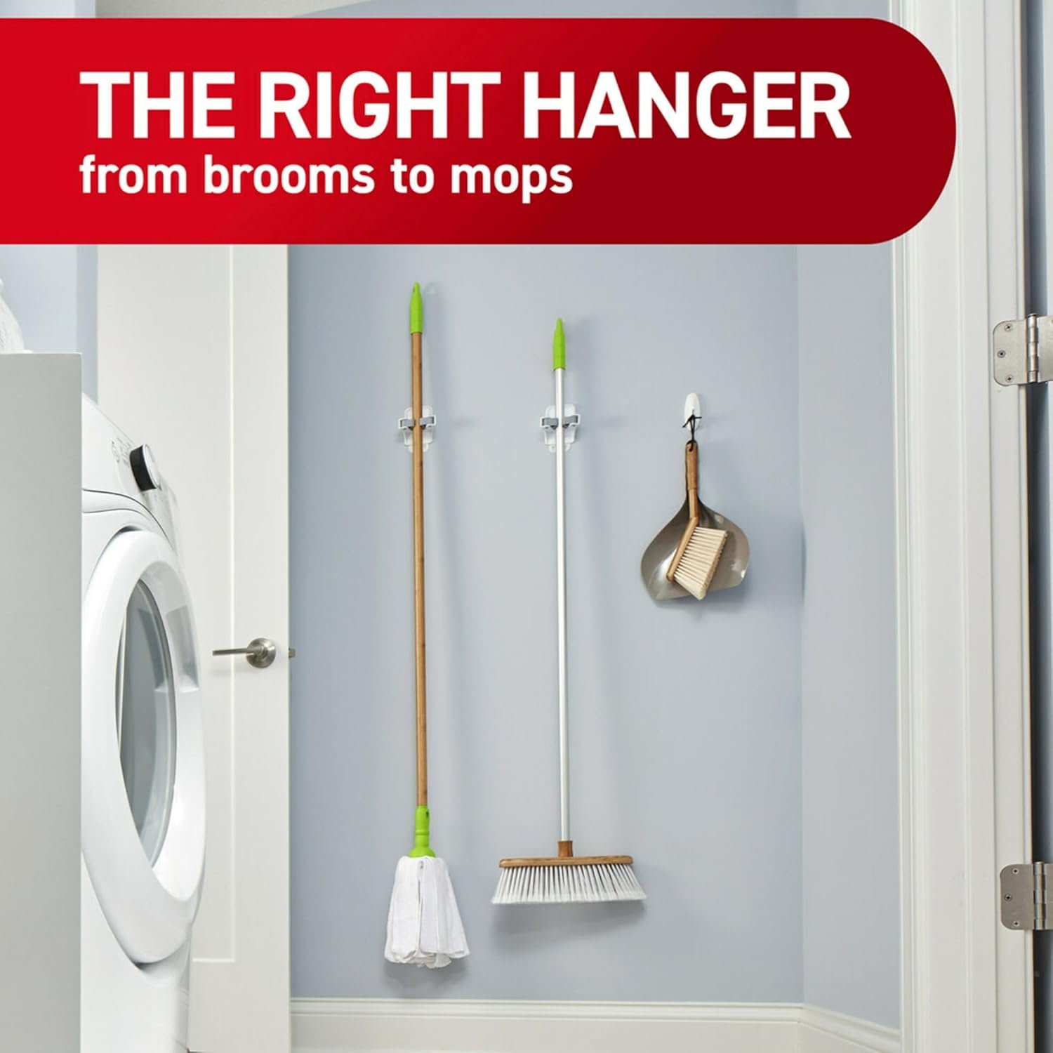 Command Large White Broom Grippers, 2 Broom Grippers, 4 Strips - Image 7