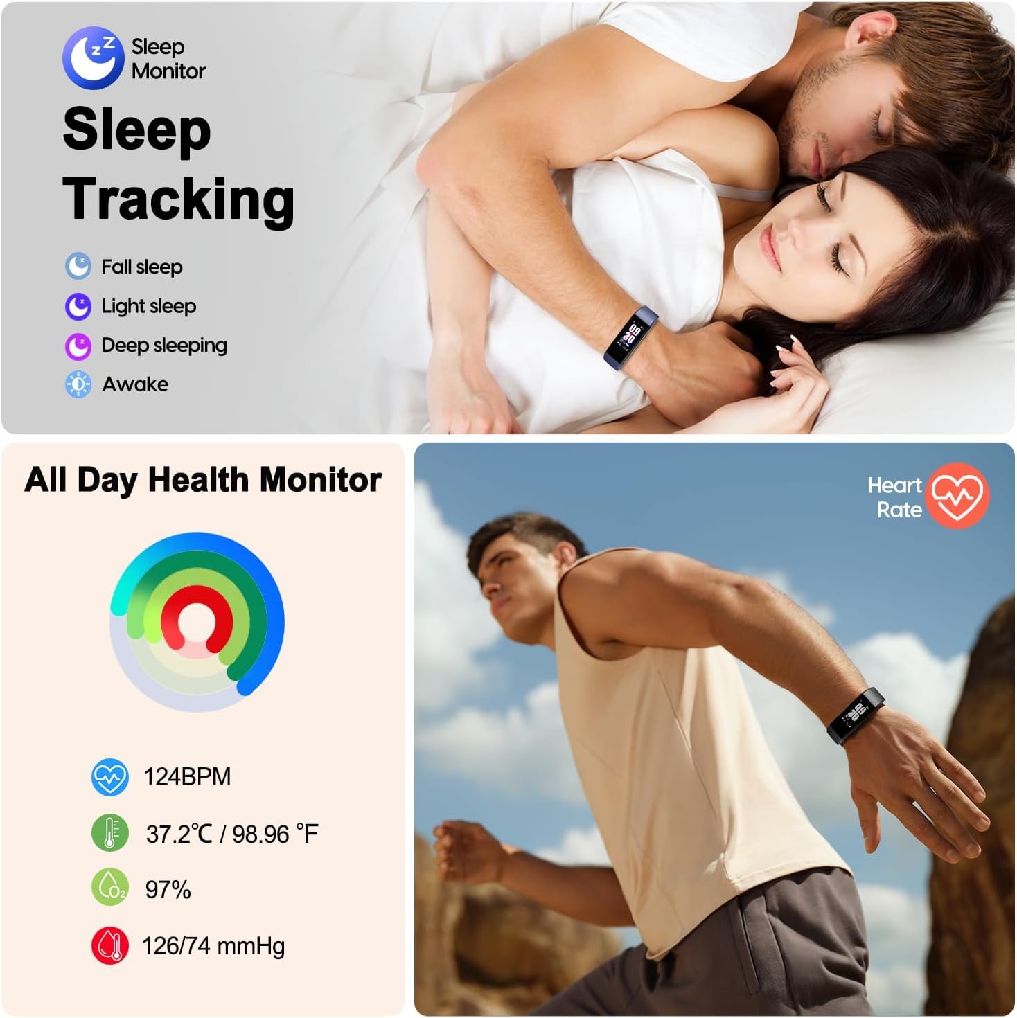 Fitness Tracker with Step/Distance/Calories Counter for Women Men - Image 3