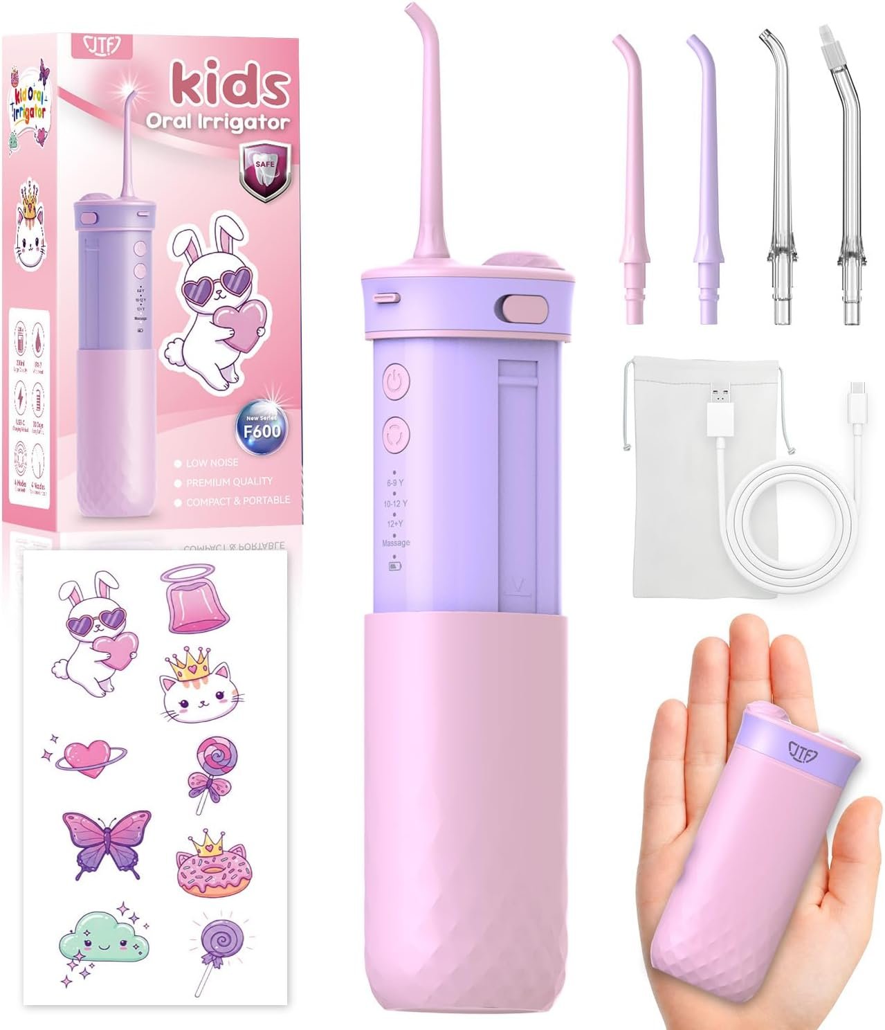 JTF Kids Water Flosser, Portable Co...