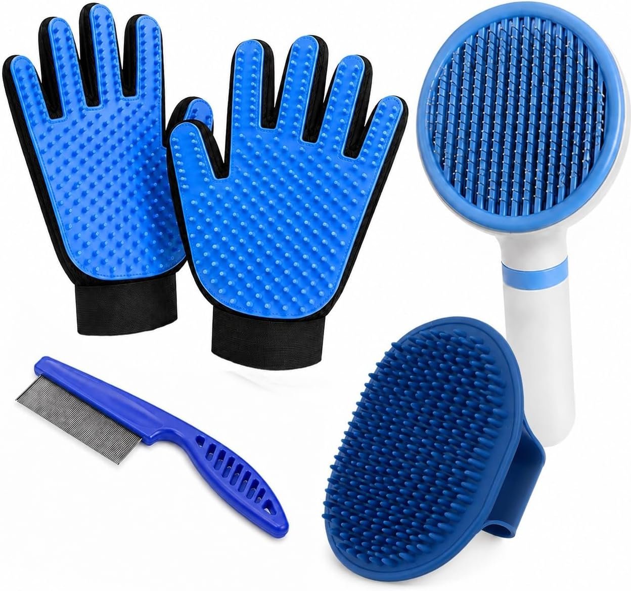 NVNAN 5-Piece Dog Grooming Brush Se...