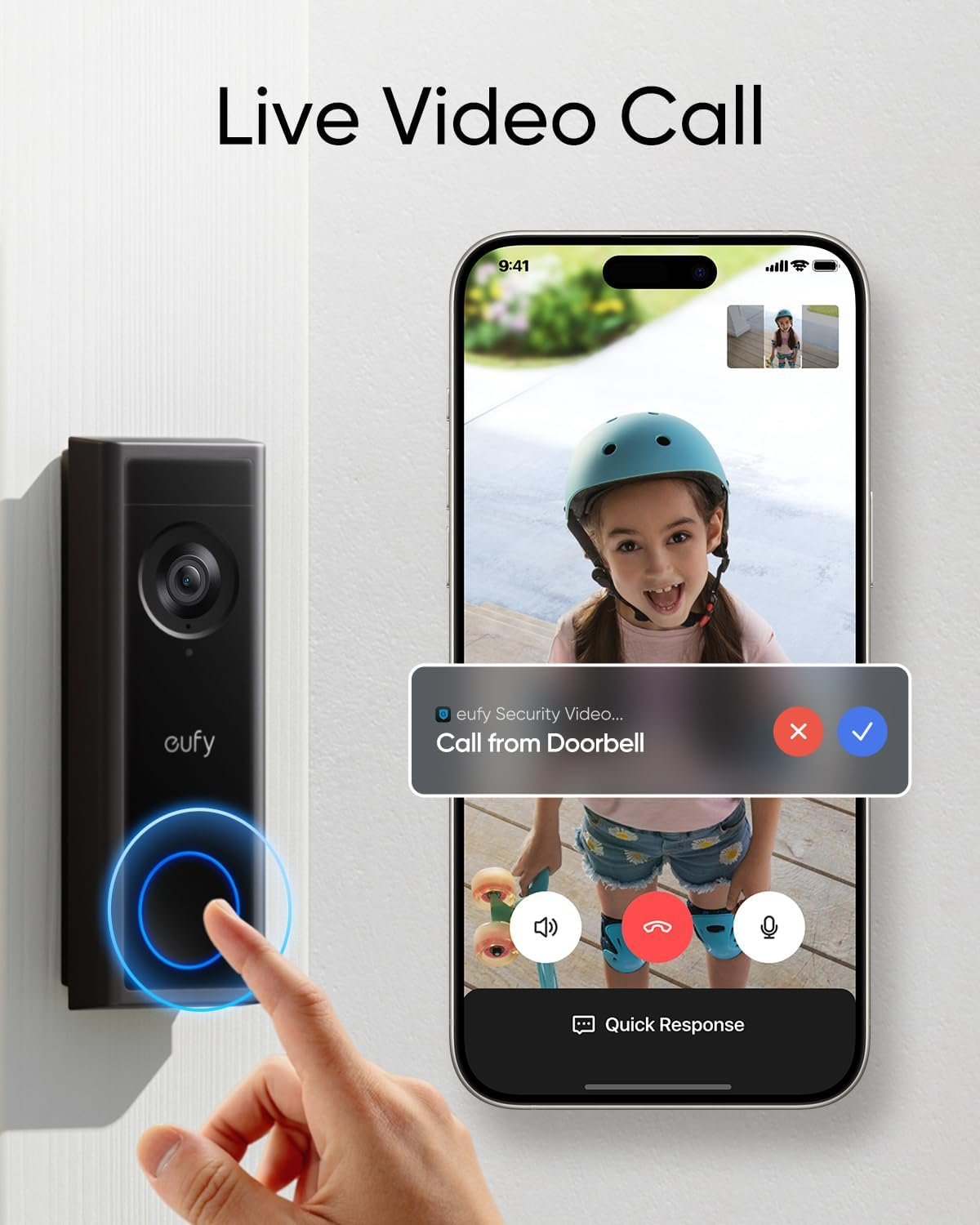 eufy Security Video Doorbell C31, 2K FHD, Battery or Wired, No Subscription - Image 5