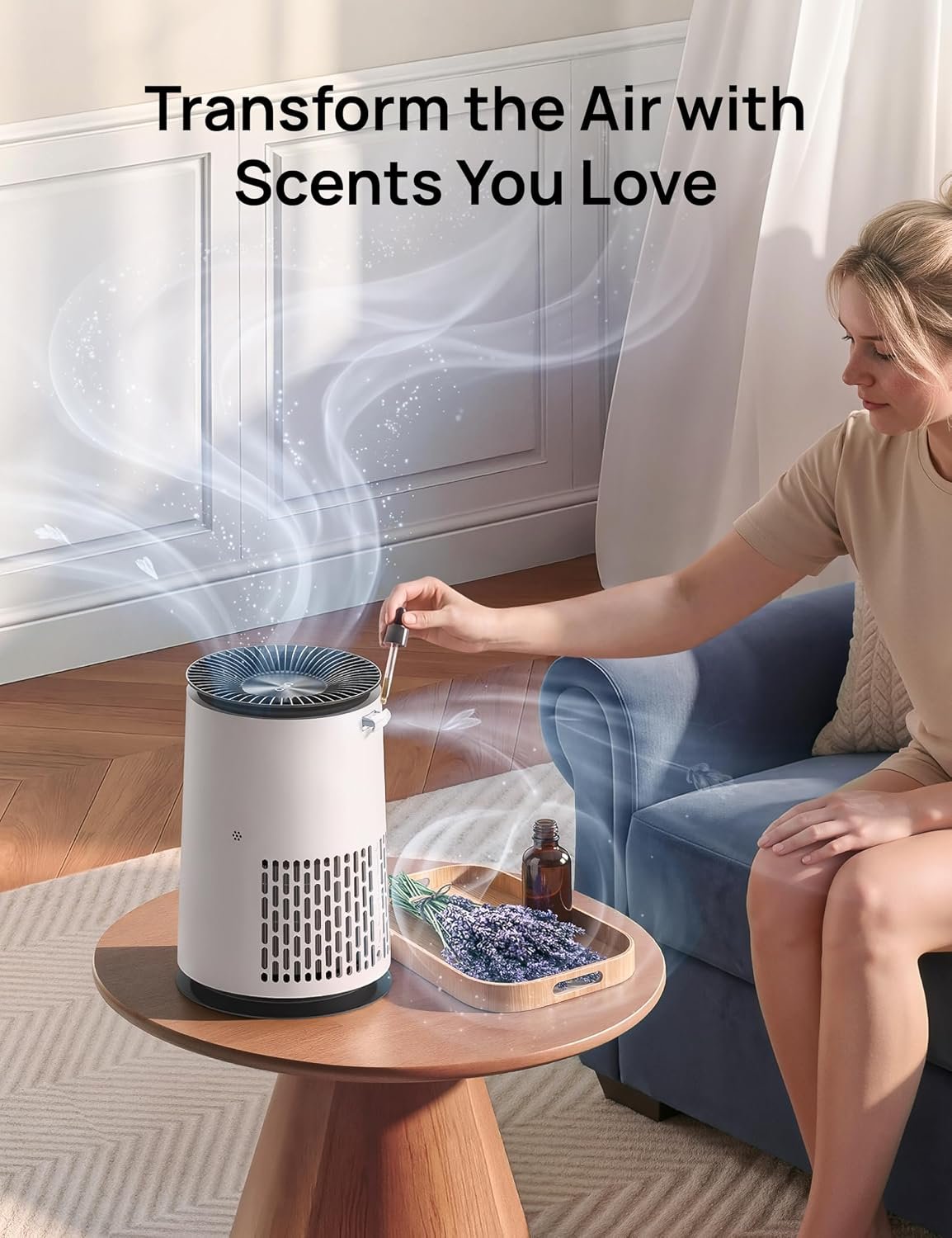 DREO Air Purifier for Home, HEPA Sleep Mode, AHAM VERIFIDE Air Purifiers for Bedroom, Pets, Smoke, Dust, Pollen & Odors, PM2.5 Monitor, Auto & Turbo Mode, 4 Speeds, Scent Diffuser, DR-HAP008(Dreo 338) - Image 8
