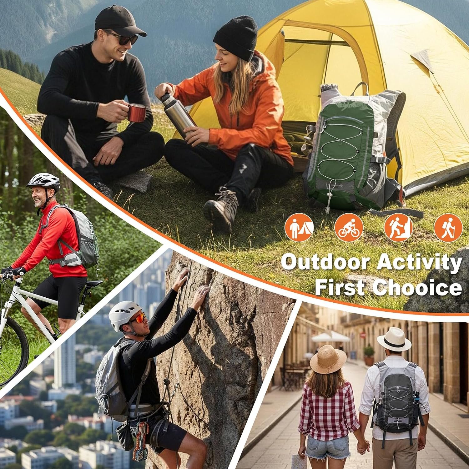 30L Hiking Backpack Daypack Lightweight Rain Cover Travel Camping - Image 6