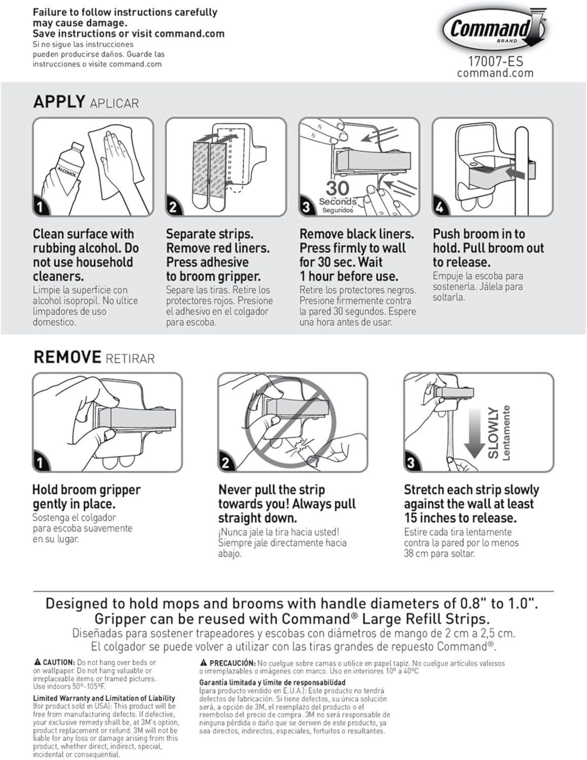 Command Large White Broom Grippers, 2 Broom Grippers, 4 Strips - Image 10