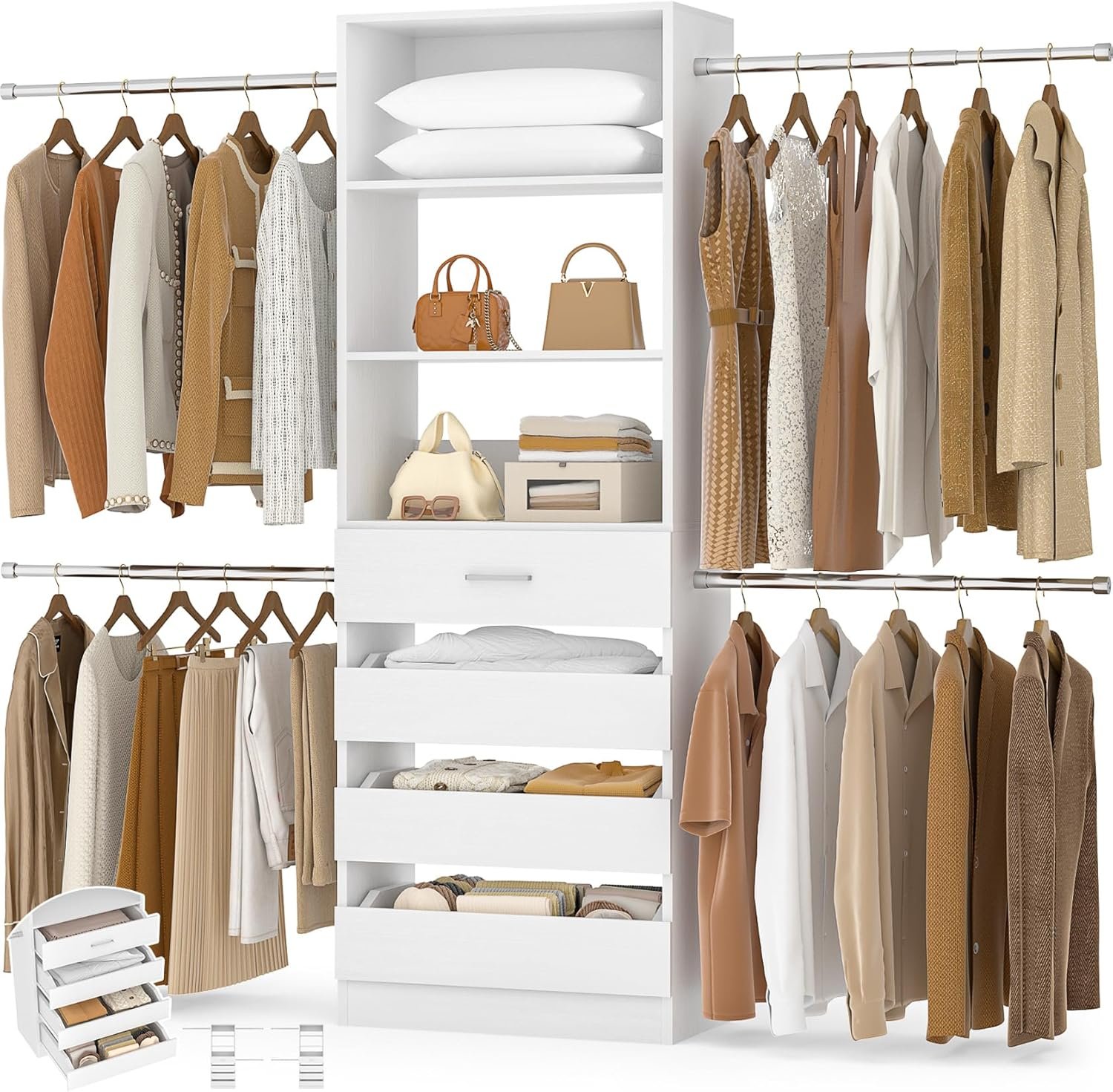 Aheaplus Closet System, 4-9Ft Close...