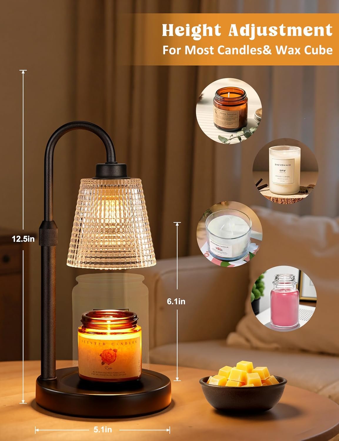 Innqoo Candle Warmer Lamp with Timer Home Decor Birthday Gifts for Women - Image 2