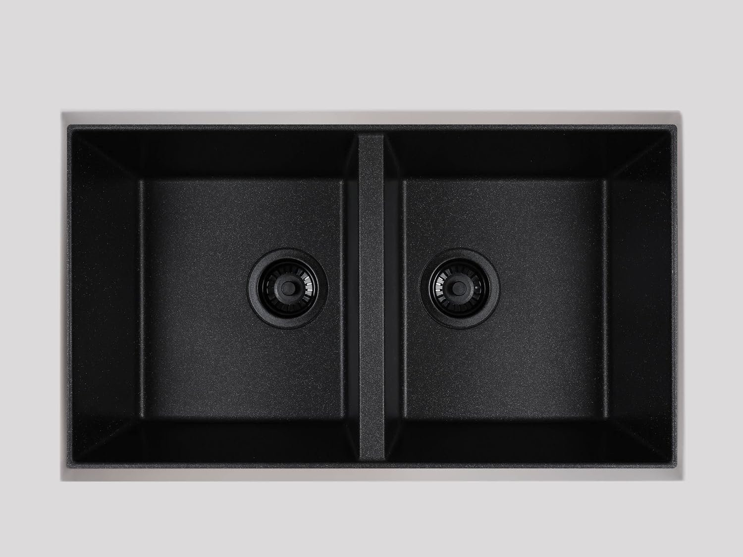 Zuhnë Rialto 31 Black Granite Composite Kitchen Sink, Dual Mount Undermount Drop-In Double Bowl, Matte Black, Quick Drain Dry Tech, Cutting Board, 31 x 20 in - Image 2