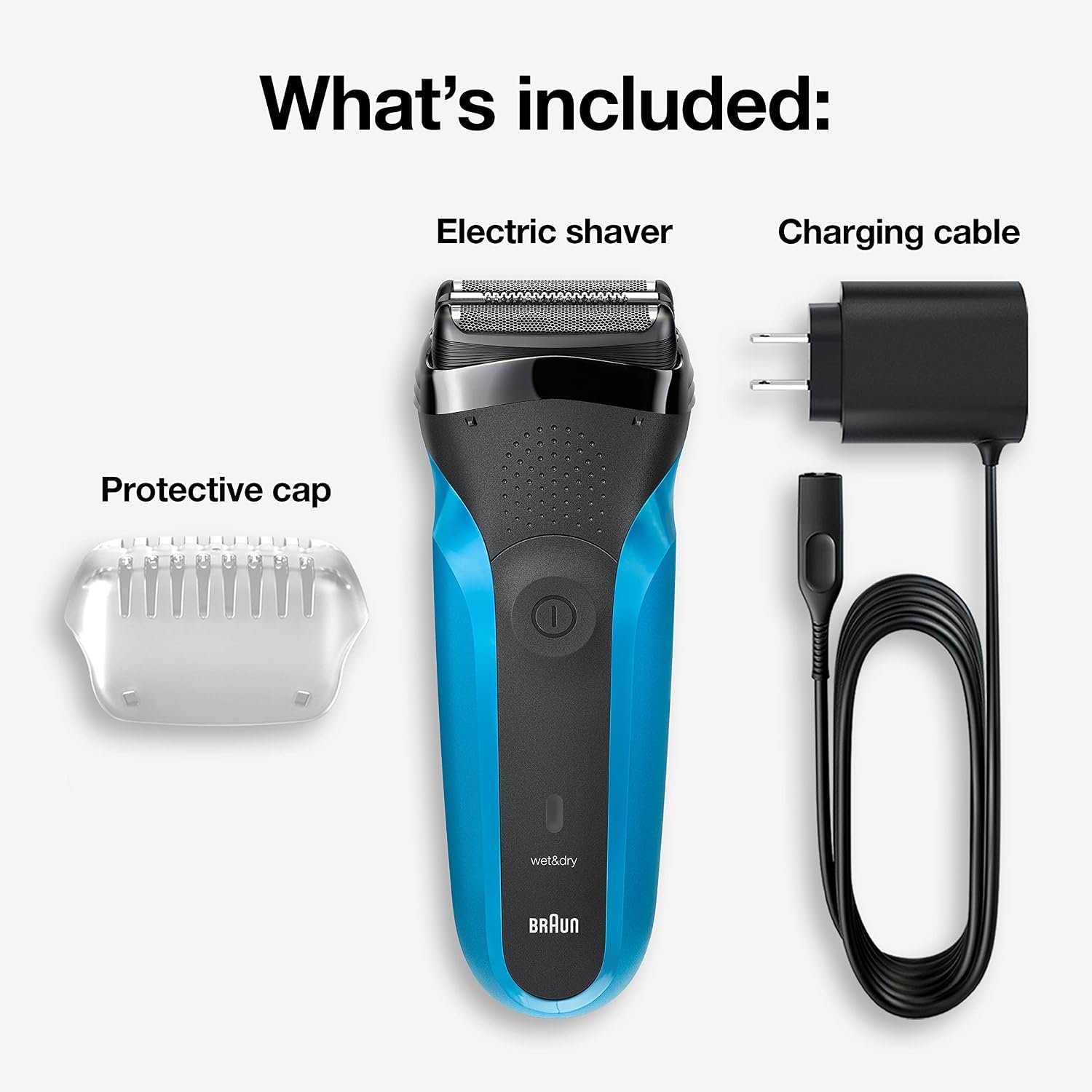 Series 3 3010s Wet & Dry Electric Shaver for Men/Rechargeable Electric Razor, Blue - Image 2