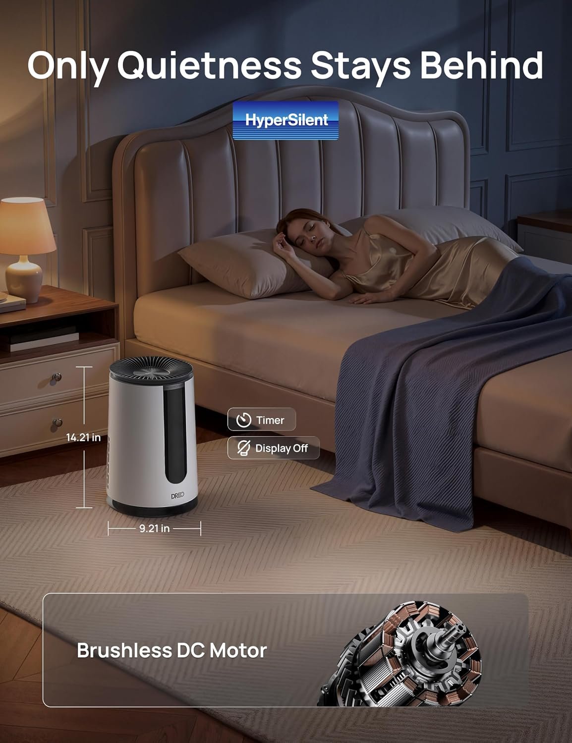 DREO Air Purifier for Home, HEPA Sleep Mode, AHAM VERIFIDE Air Purifiers for Bedroom, Pets, Smoke, Dust, Pollen & Odors, PM2.5 Monitor, Auto & Turbo Mode, 4 Speeds, Scent Diffuser, DR-HAP008(Dreo 338) - Image 7