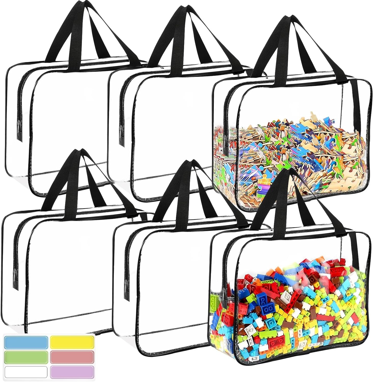 6 Packs Large Toy Storage Bags with...