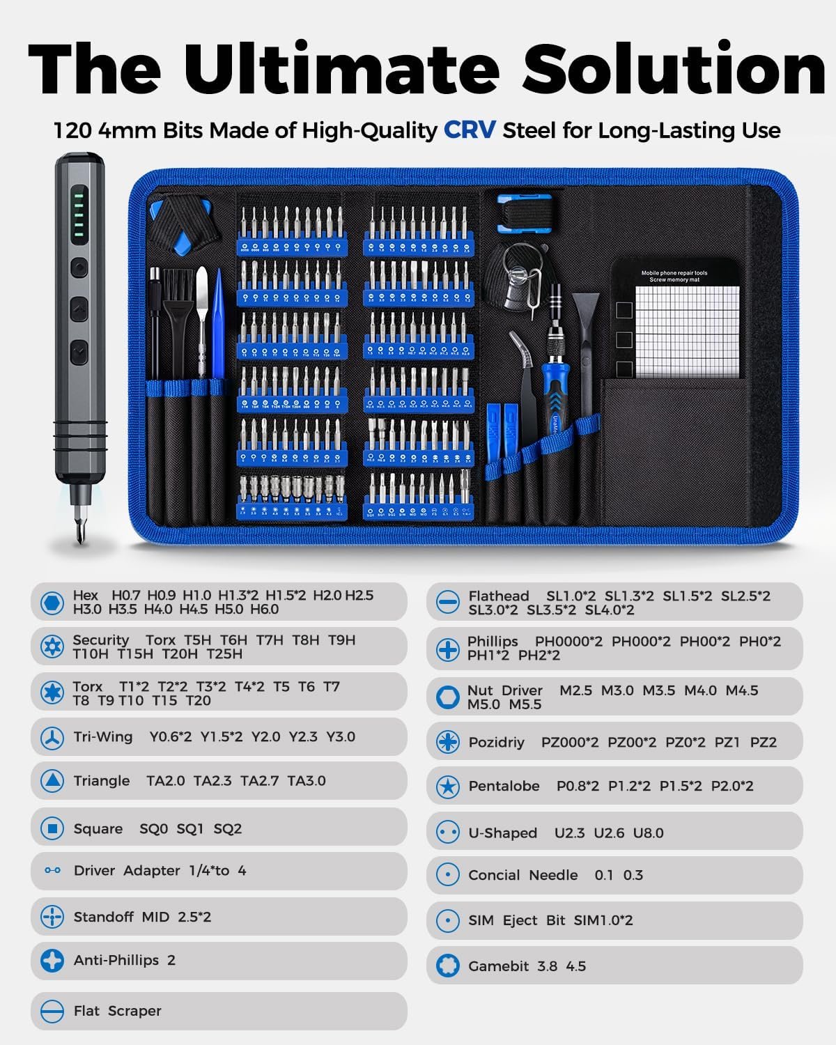 Mini Electric Screwdriver Set 140-IN-1: Small Electric Screwdriver Cordless - Image 5