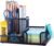 M&G Mesh Pen Holder Desk Organizers Pencil Holder for Desk Black, 3 Compartments Metal Office Supply Organizer with Sticky Notes Holder for School Home Office