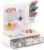 Comix Small Desk Organizer with Drawers, Pegboard & Pen Holder, White